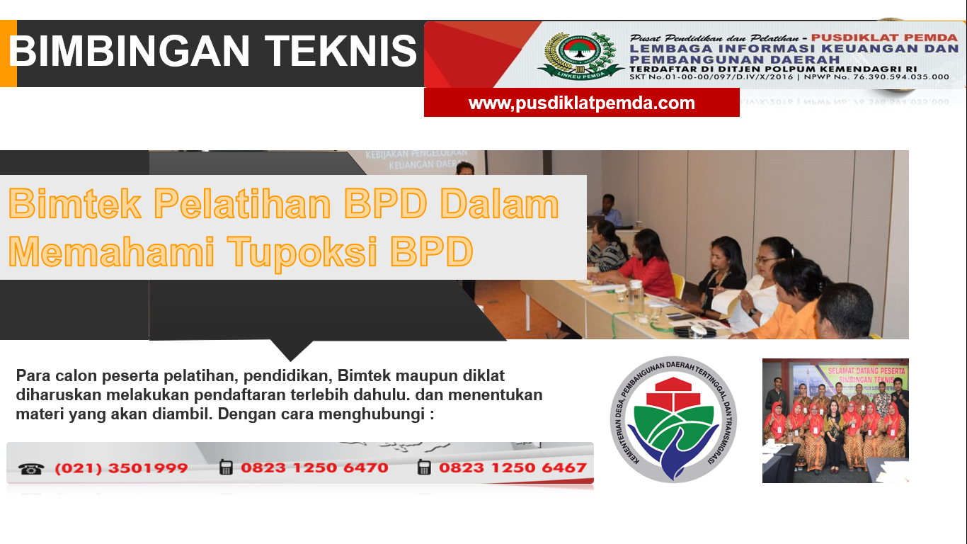 Bimtek Pelatihan BPD Dalam Memahami Tupoksi BPD