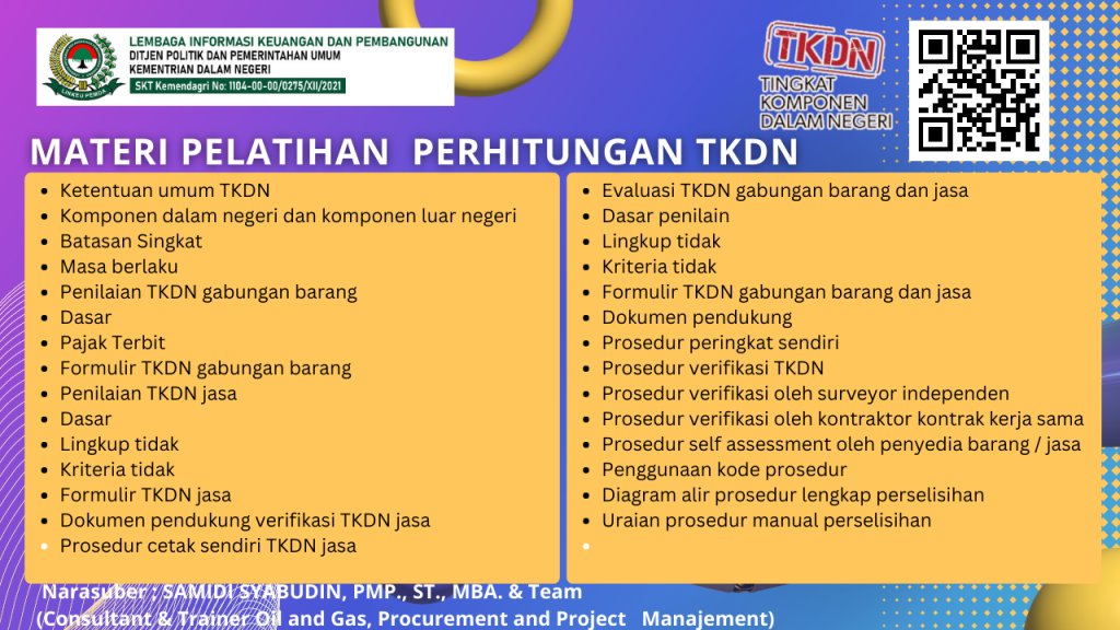 Materi Pelatihan Pelatihan Verifikasi dan Perhitungan TKDN