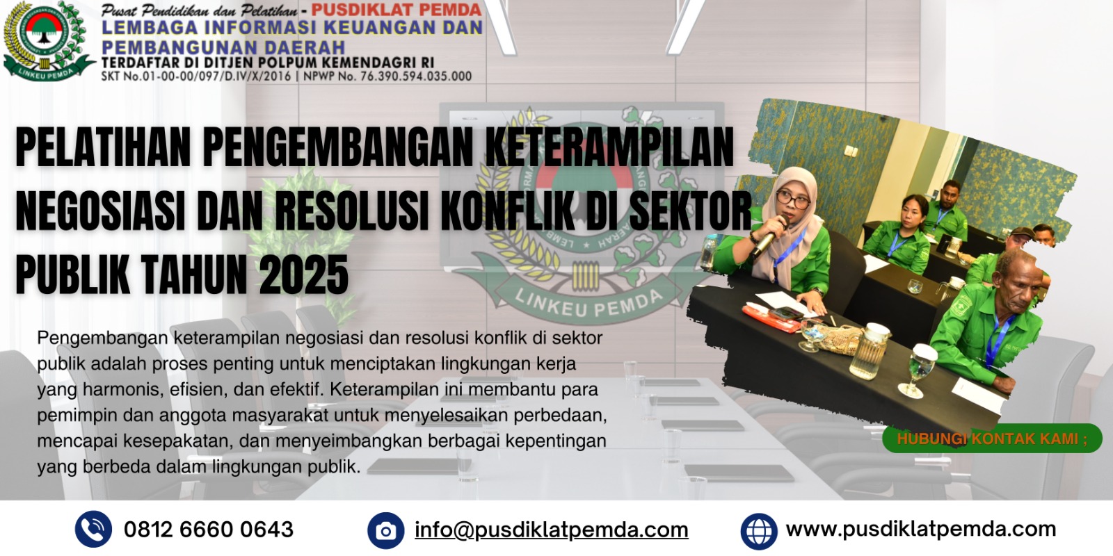 Pelatihan Pengembangan Keterampilan Negosiasi dan Resolusi Konflik di Sektor Publik Tahun 2025