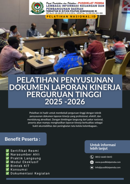 Pelatihan Penyusunan Dokumen Laporan Kinerja Perguruan Tinggi 2025 -2026