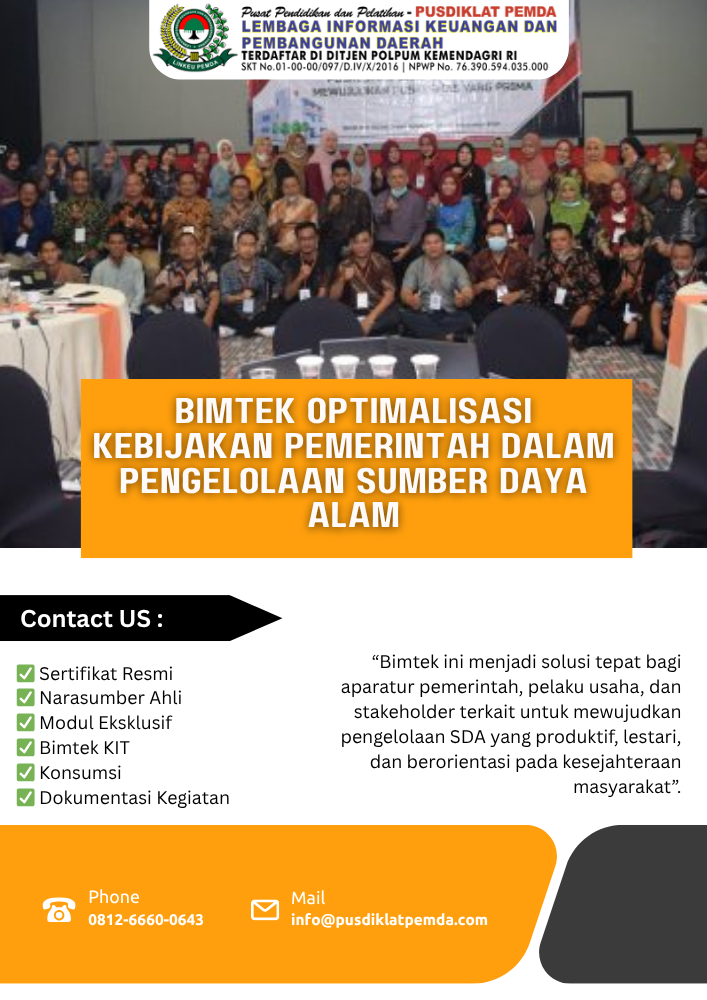 Bimtek Optimalisasi Kebijakan Pemerintah dalam Pengelolaan Sumber Daya Alam
